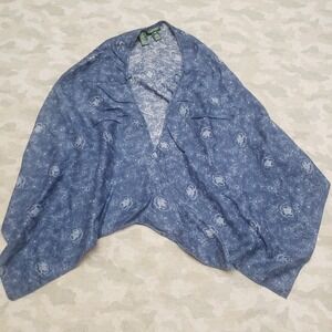 Lauren Ralph Lauren Cape Pancho Womens 18W Blue Linen